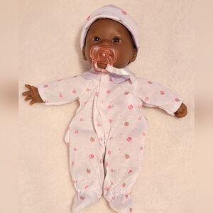 JC Toys Baby Doll African American 11" Soft Body Realistic w Outfit Pacifier
